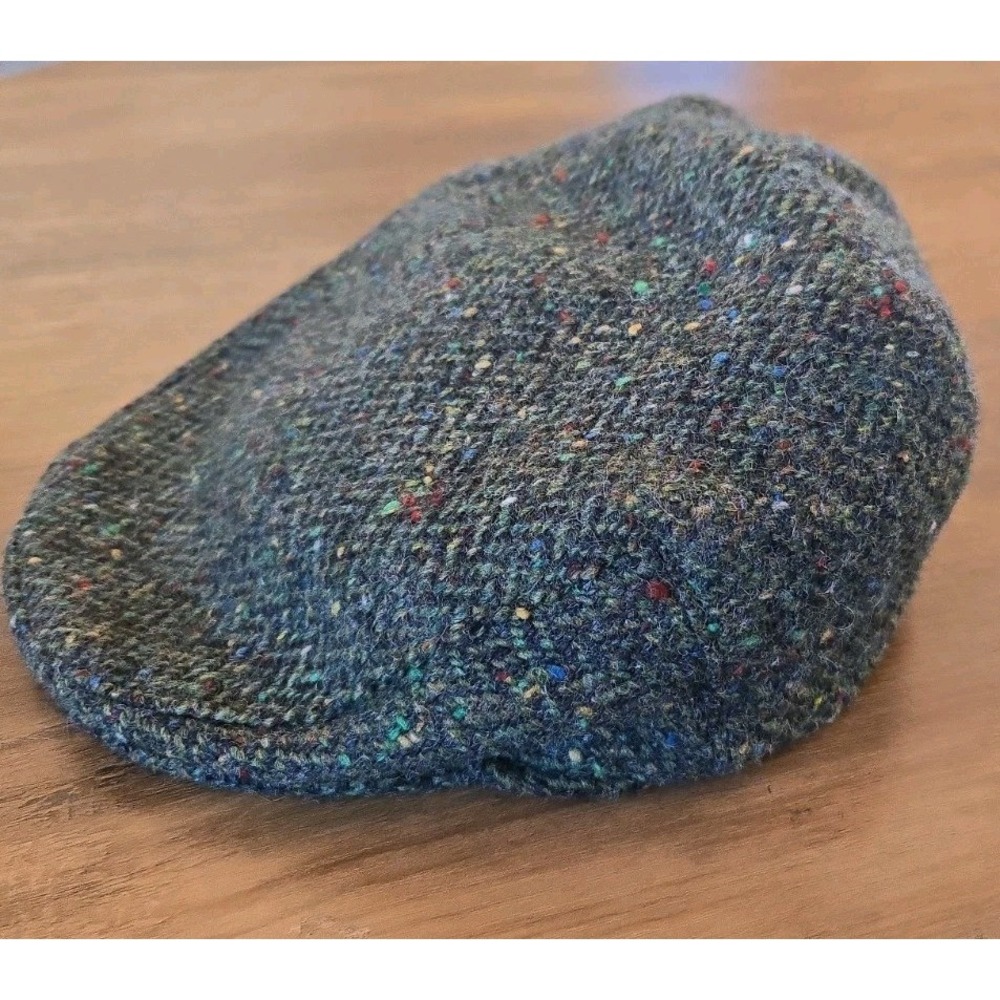 VTG Foxford 100% New Wool Real Irish Tweed Cap 7-3/4 Or XLarge Green Ireland